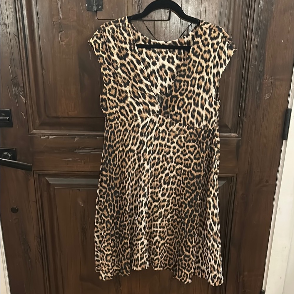 Leopard Print Women's Dress - Picture 3 of 6